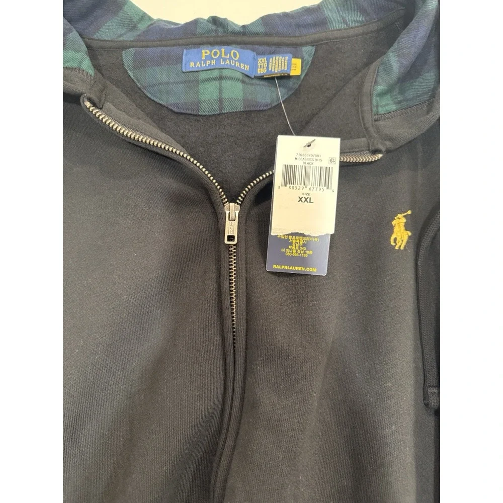 NWT Polo Ralph Lauren The RL Fleece Full-Zip Black Hoodie Men's Sz 2XL